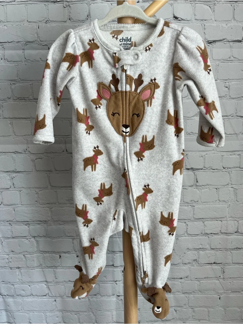 ⭐️⭐️PICK 5 / $20 Child of Mine Gray Reindeer Fleece One-Piece Pajamas